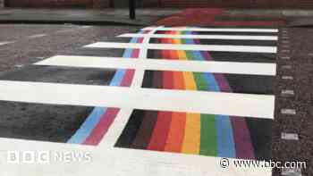 Rainbow zebra crossings appear in resort