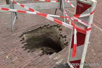 Sinkhole op de Achterdijk in Purmerend