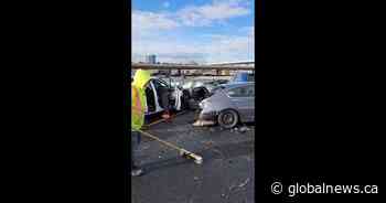 17 vehicles crash on ramp to Highway 401 in Toronto