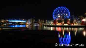 Royal Canadian Air Force celebrates 100th anniversary by lighting the sky blue