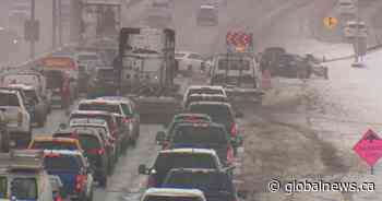 Drivers face ‘less than ideal’ conditions on southern, central Alberta roads, highways