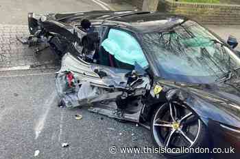 Ferrari destroyed in crash in St Paul's Road, Highbury