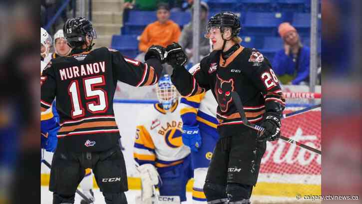 Hitmen hang on to post-season hope by a thread in 4-3 overtime loss to Blades
