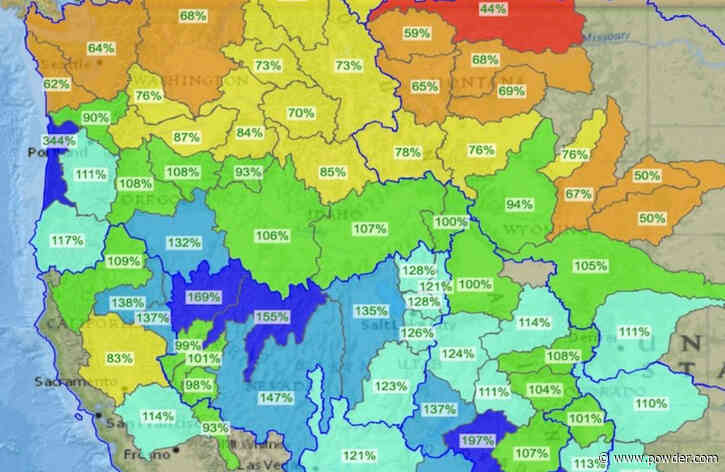 Many Watersheds Across Western United States Above 30-year Normal