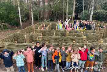 Even lekker verdwalen in het doolhof op school