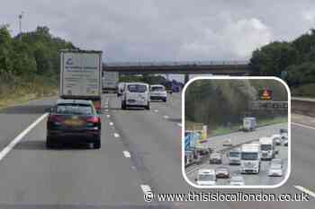 M25 lanes closed with delays after crash near Waltham Abbey
