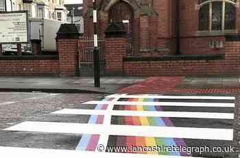 Blackpool: Rainbow zebra crossing defaced a day after being installed