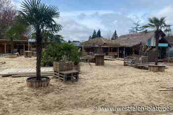 Beach-Club Herford: die ersten Hütten stehen bereits