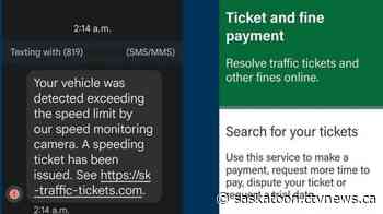 Police warn of speeding ticket text scam circulating in Saskatoon