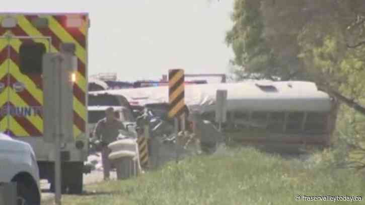 Texas school bus with more 40 students crashes, killing 2 people, authorities say