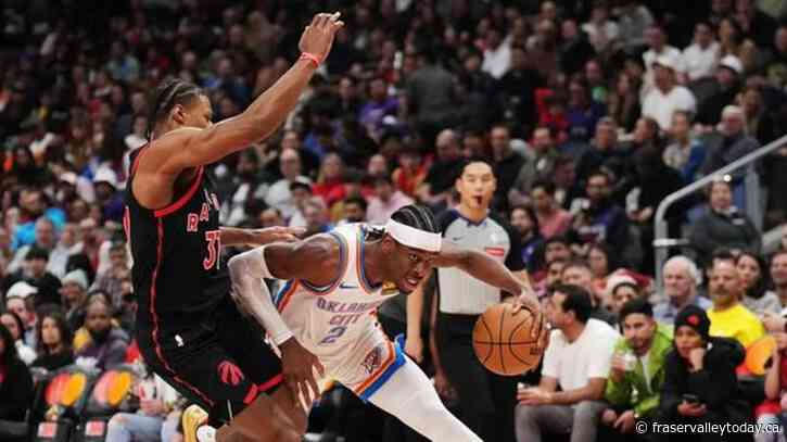 Gilgeous-Alexander powers Thunder past injury-plagued Raptors 123-103