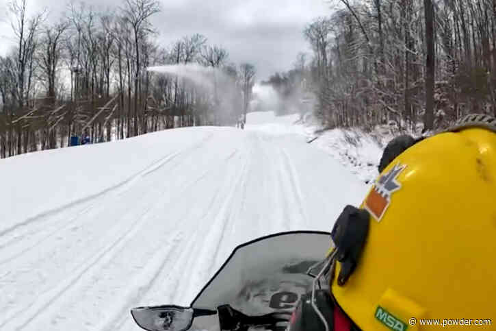 New York Ski Area Turns On 125 Snowmaking Machines For "One Final Push"