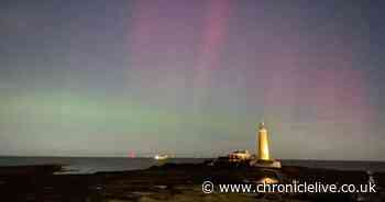 Photo gallery of Northern Lights creating rainbow colours over the North East