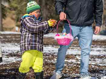 Beeps for candy bags: Edmonton police Easter event connects with visually impaired kids