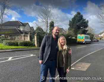 Conservative chair Richard Holden campaigns in Hyndburn