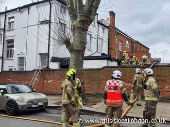Man rushed to hospital after fire near Shoot-Up Hill