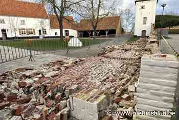 Raadsel rond omvergevallen abdijmuur nog niet opgelost: “Volgens expert reed er niemand tegen”