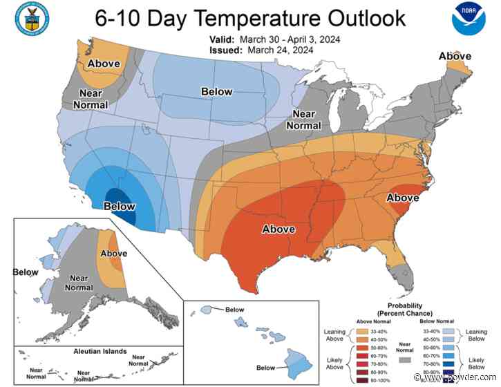 Southwest Favored For Cold Temps, Snow In NOAA's 6 To 10 Day Weather Outlook