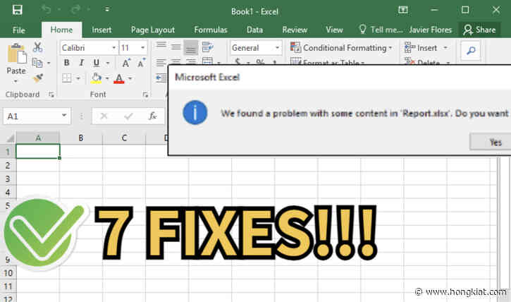 7 Ways to Fix “We Found a Problem With Some Content in Excel” Error