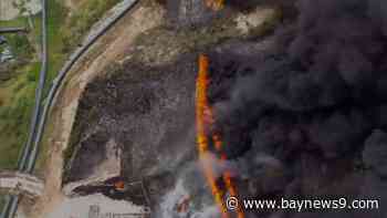 Crews extinguish brush fire that started back up at Mosaic plant in Riverview