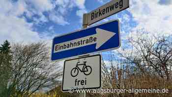 Birkenweg in Geltendorf: Mit dem Fahrrad entgegen der Fahrtrichtung