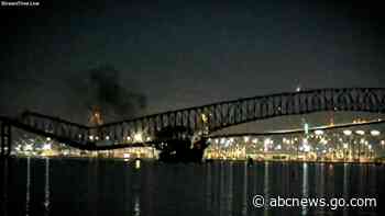WATCH:  Dramatic video captures moment Baltimore bridge collapsed