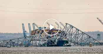 Crews Use Crane to Start Clearing Collapsed Baltimore Bridge