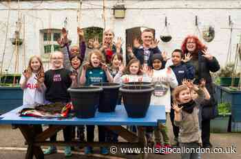 Charlie and Lola author plants trees at Kentish Town school