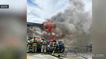 1 injured in fiery tractor-trailer crash in Hallandale Beach