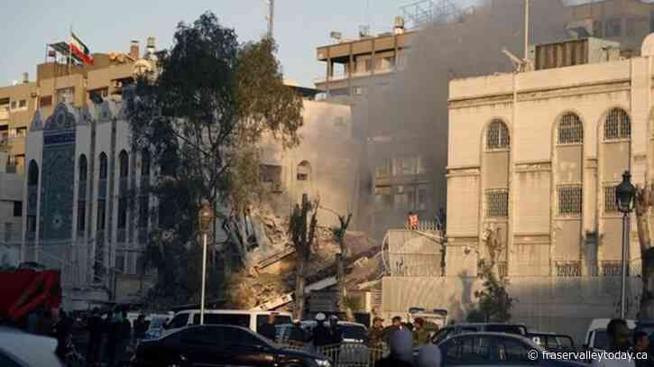 Syria says an Israeli airstrike has destroyed Iran’s consulate building in Damascus, with deaths