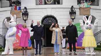 Thousands brave wet weather for White House Easter Egg Roll