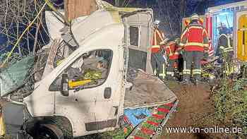 Schwerletzter nach Unfall in Aukrug: Kleinlaster prallt gegen Baum