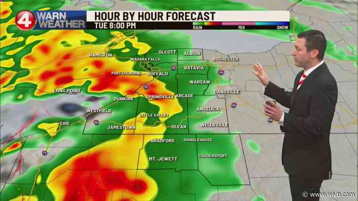 Spotty showers Monday; Steadier rain Tuesday