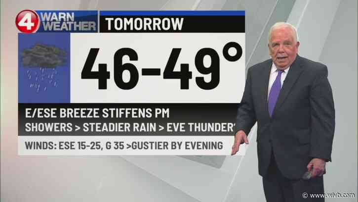 Steadier rain Tuesday