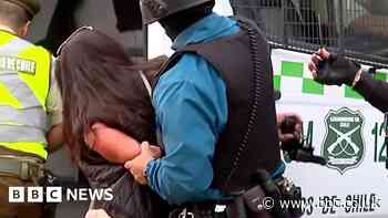 Moment woman steals guard's gun and opens fire