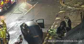 Driver seriously hurt after car 'fails to stop' for police and crashes into another vehicle in Newcastle