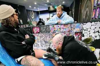 Pete Wicks gets tattoo in Newcastle before Sam Thompson tour opens at Tyne Theatre