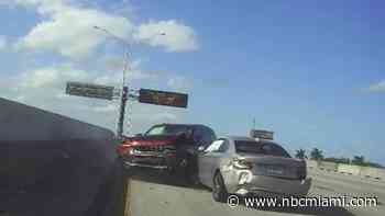 Dashcam footage shows intense chase that ended in crash on I-95 in Hollywood