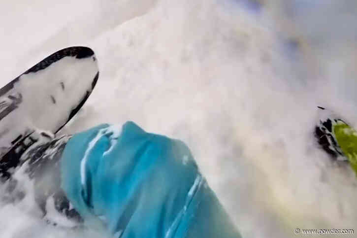 Snowboarder Survives Precarious Easter Avalanche