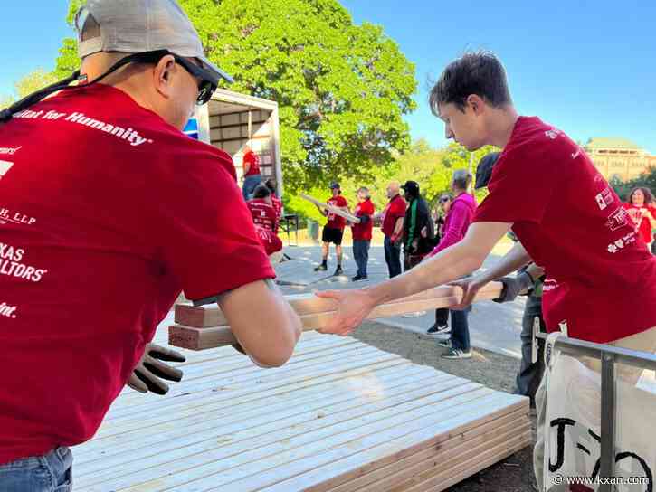 Multiple volunteers come together to build home for a Texas family in need