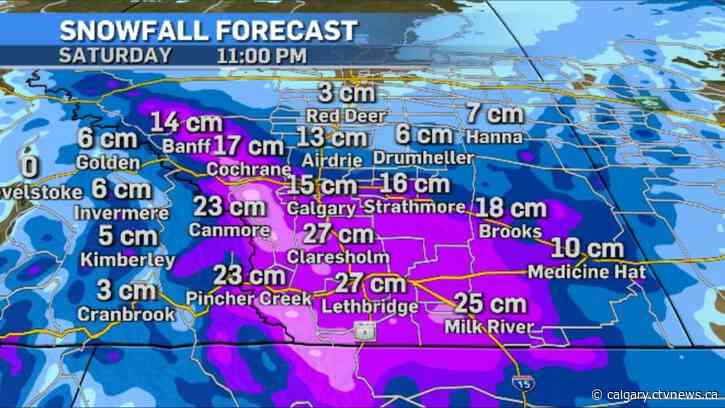 Bulk of snow expected to fall Thursday in Calgary