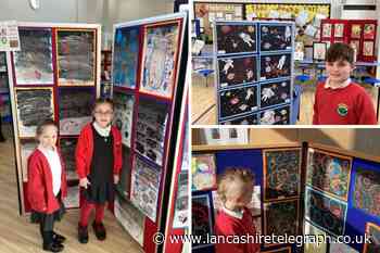 Briercliffe Primary School's art gallery with 600 pieces of work