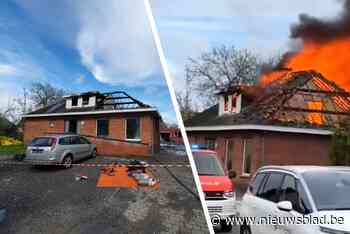 Huis onbewoonbaar na zware dakbrand in Meeuwen, straat afgesloten vanwege asbest