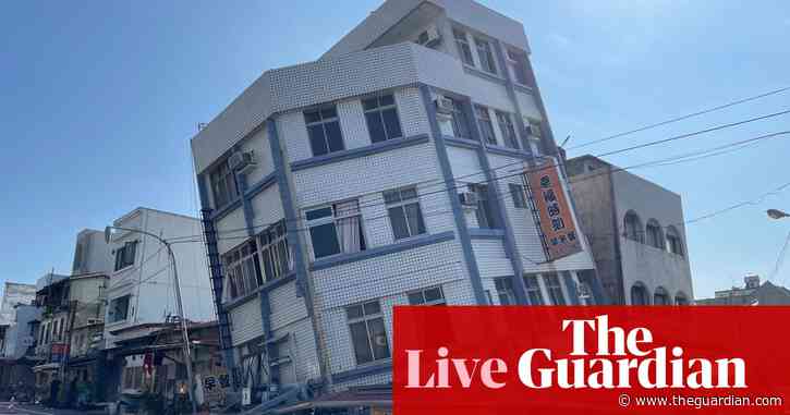 Taiwan earthquake: search for survivors continues into night after nine people killed in quake – as it happened