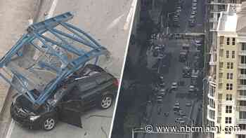 Worker killed after portion of crane crashes down on SE 3rd Avenue bridge in Fort Lauderdale