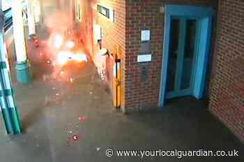 Sutton train station CCTV shows moment e-bike explodes