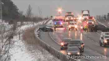 Hwy. 404 reopens in Aurora after collisions involving 16 vehicles