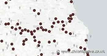 Map shows the amount of sewage spills in North East as they double in a year