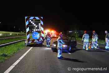Auto rijdt tegen pijlwagen op A7 nabij Zuidoostbeemster