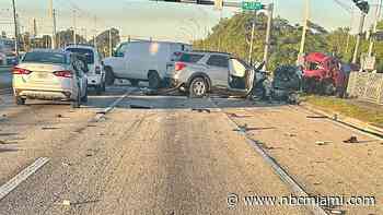 Man, woman die after 6-vehicle crash in Miami-Dade County